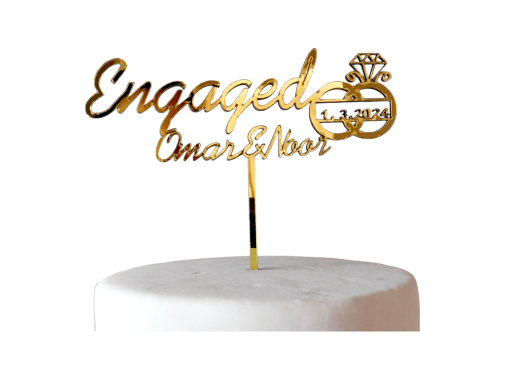 Engagement cake topper