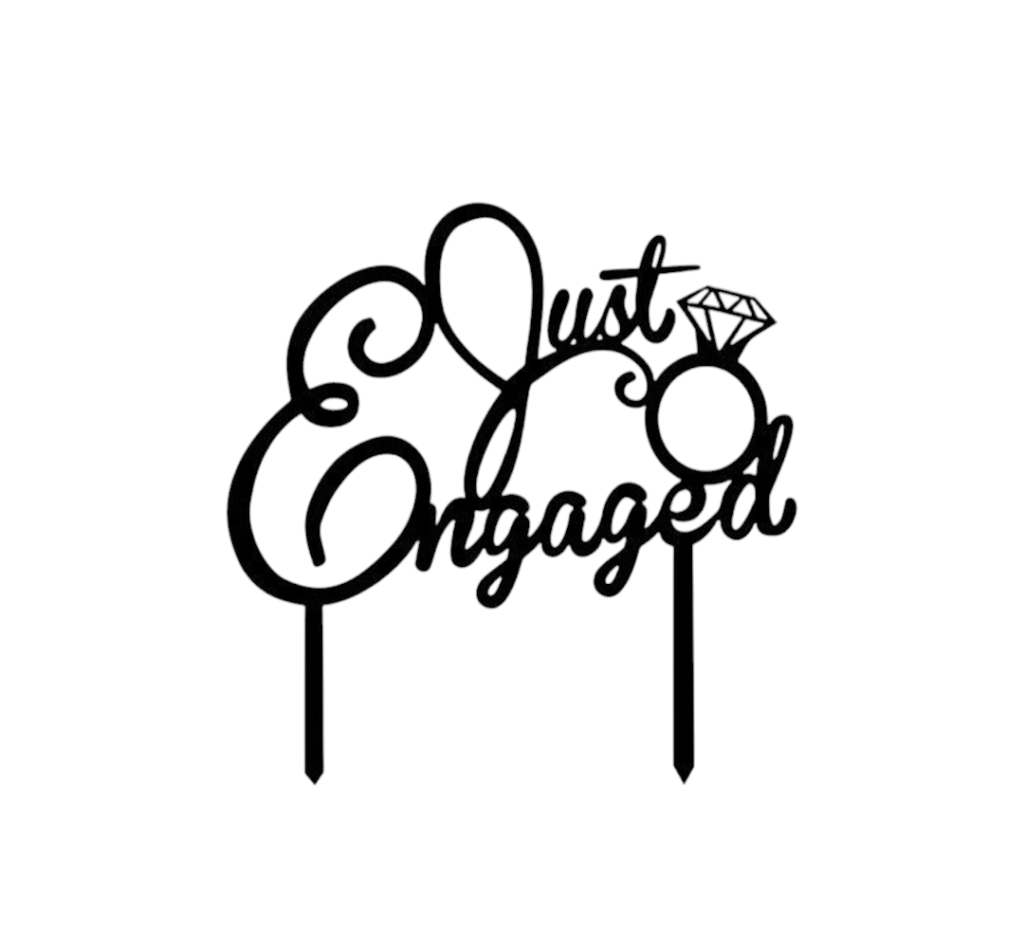 Just Engaged Cake Topper
