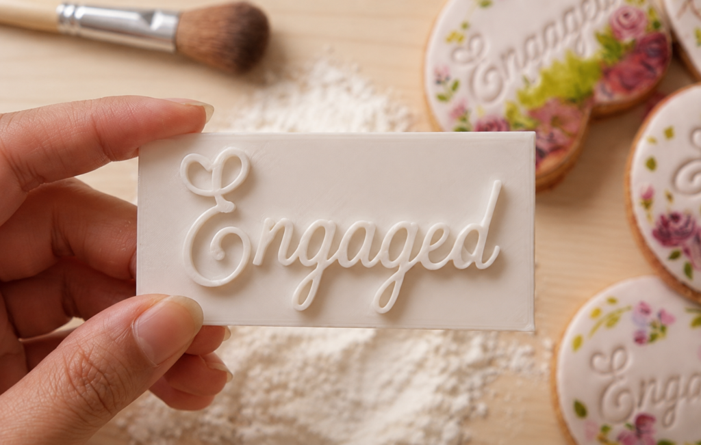 Engaged cookie stamp
